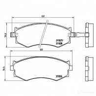 Тормозные колодки дисковые, комплект BREMBO 2 1526 800144 21527 P 30 002 - Изображение 2