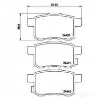 Тормозные колодки дисковые, комплект BREMBO P 28 072 800137 24 435 24661 - Изображение 2