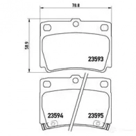 Тормозные колодки дисковые, комплект BREMBO 800507 23594 2 3593 P 54 026 - Изображение 2