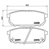 Тормозные колодки дисковые, комплект BREMBO 2 3993 P 30 023 23997 800165 - Изображение 5