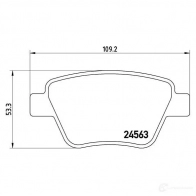 Тормозные колодки дисковые, комплект BREMBO 245 63 801174 8656D1456 P 85 114 - Изображение 7