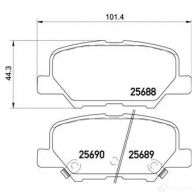 Тормозные колодки дисковые, комплект BREMBO 25689 256 88 P 61 111 800774 - Изображение 5