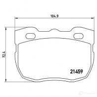 Тормозные колодки дисковые, комплект BREMBO P 99 001 7401D520 214 59 801242 - Изображение 2