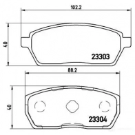 Тормозные колодки, комплект BREMBO 23304 23 303 800934 p79017 - Изображение 2
