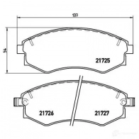 Тормозные колодки дисковые, комплект BREMBO 799832 21726 21 725 P 15 011 - Изображение 2