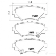 Тормозные колодки дисковые, комплект BREMBO 800346 25879 P 49 049 258 78 - Изображение 3