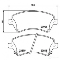 Тормозные колодки дисковые, комплект BREMBO 800999 P 83 064 2376 6 23818 - Изображение 5