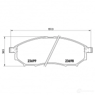Тормозные колодки дисковые, комплект BREMBO 236 98 23699 P 56 058 800577 - Изображение 5