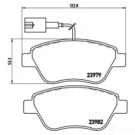 Тормозные колодки, комплект BREMBO 799968 23982 23 979 p23140 - Изображение 5