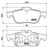 Тормозные колодки дисковые, комплект BREMBO 800884 25 265 P 68 057 25266 - Изображение 2