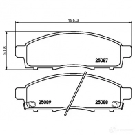 Тормозные колодки дисковые, комплект BREMBO 25 087 800608 P 56 102 25088 - Изображение 6