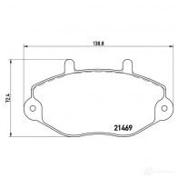 Тормозные колодки дисковые, комплект BREMBO 800020 214 69 P 24 033 DAX95I - Изображение 2