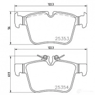 Тормозные колодки дисковые, комплект BREMBO 800463 253 53 P 50 122 25354 - Изображение 3