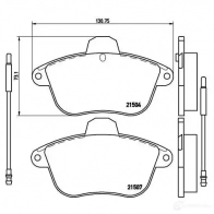 Тормозные колодки, комплект BREMBO 21507 p61046 2 1504 800709 - Изображение 2