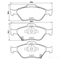 Тормозные колодки, комплект BREMBO 2402 2 p83159 801070 24023 - Изображение 2