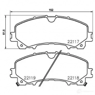 Тормозные колодки дисковые, комплект BREMBO P 56 106 800610 22118 22 117 - Изображение 3