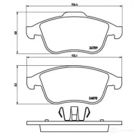 Тормозные колодки дисковые, комплект BREMBO 800872 24870 24 709 P 68 045 - Изображение 2