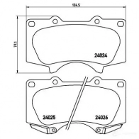 Тормозные колодки дисковые, комплект BREMBO 24025 2 4024 P 83 102 801037 - Изображение 5