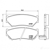 Тормозные колодки дисковые, комплект BREMBO 2190 7 800926 21908 P 79 008 - Изображение 2
