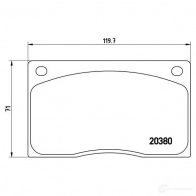 Тормозные колодки дисковые, комплект BREMBO 2 0380 800227 7067D135 P 36 003