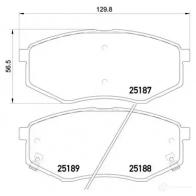 Тормозные колодки дисковые, комплект BREMBO 2 5187 800194 25188 P 30 055 - Изображение 7