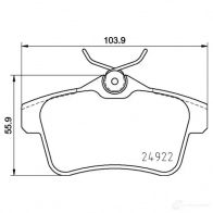 Тормозные колодки дисковые, комплект BREMBO 24 922 P 06 102 D18319062 1210376579 - Изображение 2