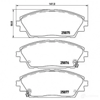 Тормозные колодки дисковые, комплект BREMBO 800347 25 875 25876 P 49 050 - Изображение 3