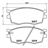 Тормозные колодки дисковые, комплект BREMBO 800168 P 30 026 243 17 8266D1156 - Изображение 2