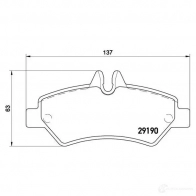Тормозные колодки дисковые, комплект BREMBO 2919 0 8431D1317 800429 P 50 084 - Изображение 5