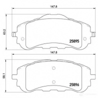 Тормозные колодки дисковые, комплект BREMBO 800783 25896 P 61 120 258 95 - Изображение 5