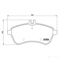 Тормозные колодки дисковые, комплект BREMBO 800412 8451D1340 P 50 067 2430 6 - Изображение 5