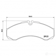Тормозные колодки дисковые, комплект BREMBO 8687D1487 801265 29 121 P A6 021 - Изображение 6