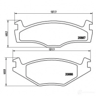 Тормозные колодки, комплект BREMBO p85005 2 0887 801075 20888 - Изображение 5