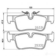 Тормозные колодки дисковые, комплект BREMBO 25 331 25332 P 06 094 799760 - Изображение 3