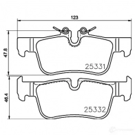 Тормозные колодки дисковые, комплект BREMBO 25 331 25332 P 06 094 799760 - Изображение 6