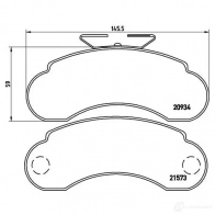 Тормозные колодки, комплект BREMBO 2 0934 800369 21573 p50021 - Изображение 2