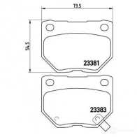 Тормозные колодки дисковые, комплект BREMBO 800573 P 56 054 23382 2338 1 - Изображение 2