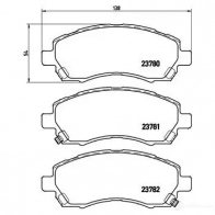 Тормозные колодки дисковые, комплект BREMBO P 78 009 800908 23781 2 3780 - Изображение 2