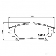 Тормозные колодки дисковые, комплект BREMBO 249 18 P 83 152 801067 D13918500 - Изображение 2