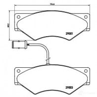 Тормозные колодки, комплект BREMBO 801251 pa6007 29003 290 01 - Изображение 2