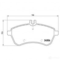 Тормозные колодки дисковые, комплект BREMBO D13408451 243 06 P 50 071 800416 - Изображение 2