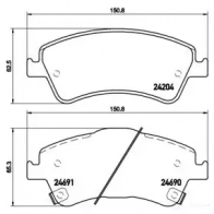 Тормозные колодки, комплект BREMBO 242 04 801016 p83081 24690 - Изображение 2