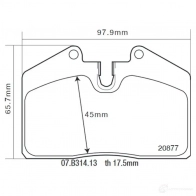 Тормозные колодки высокоэффективные BREMBO FW7 MN 1423275130 07.B314.13