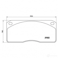 Тормозные колодки, комплект BREMBO 801255 29 302 7816D442 pa6011 - Изображение 2