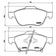 Тормозные колодки дисковые, комплект BREMBO P 83 043 239 96 23998 800979 - Изображение 2