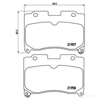 Тормозные колодки дисковые, комплект BREMBO 21958 801025 P 83 090 2195 7 - Изображение 2