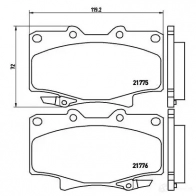 Тормозные колодки дисковые, комплект BREMBO 21776 2 1775 P 83 025 800962 - Изображение 2