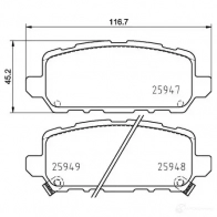 Тормозные колодки дисковые, комплект BREMBO P 28 090 1210385707 2 5947 25948 - Изображение 2