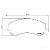 Тормозные колодки дисковые, комплект BREMBO 244 84 P 24 064 D15558767 800049 - Изображение 8