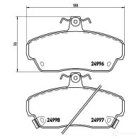Тормозные колодки, комплект BREMBO p52020 800485 2 4996 24997